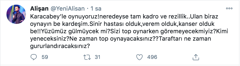alisan fenerbahce karacabey tepki